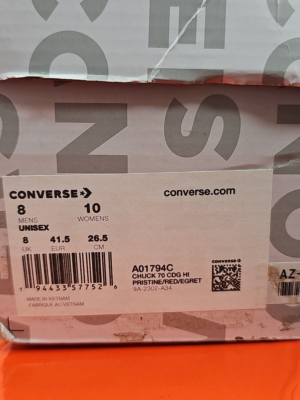 Converse x Commes De Garcon All Star Chuck 70 AO1794C Unisex Shoes - Size 10 - Picture 2 of 10